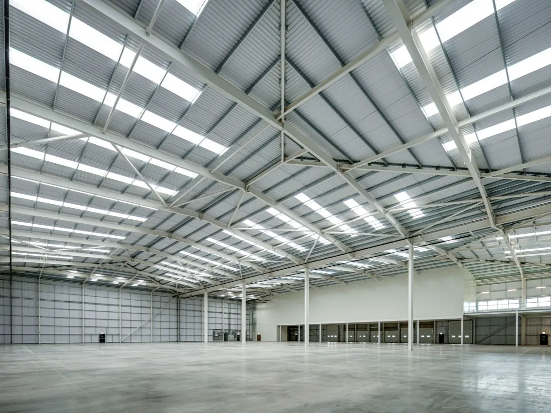 Warehouse interior with rooflights at Greenlight Redditch