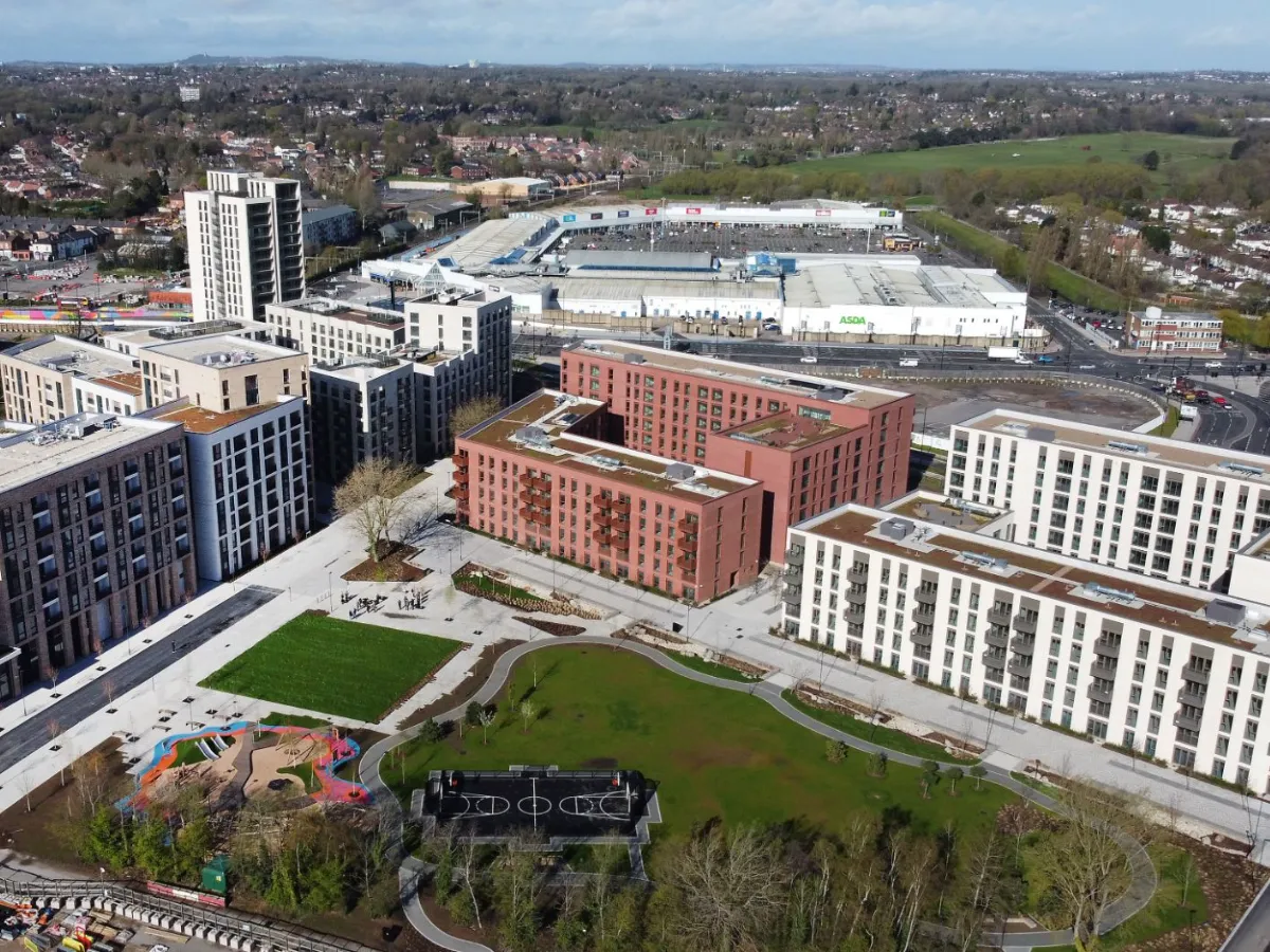 Four- and six-storey apartment blocks at Perry Barr, Birmingham