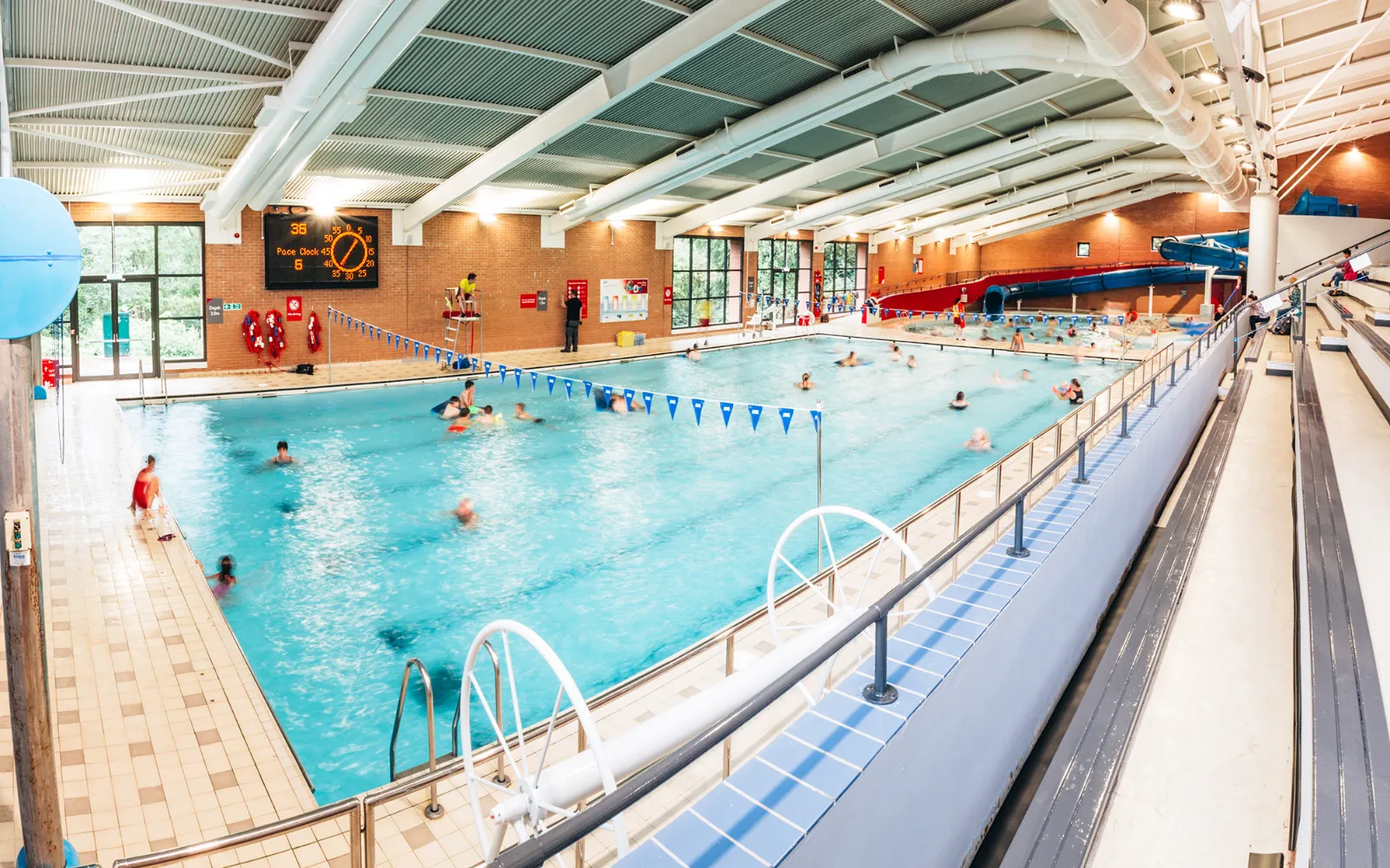 Refurbished swimming pool at Newbold Comyn Leisure Centre, Leamington Spa